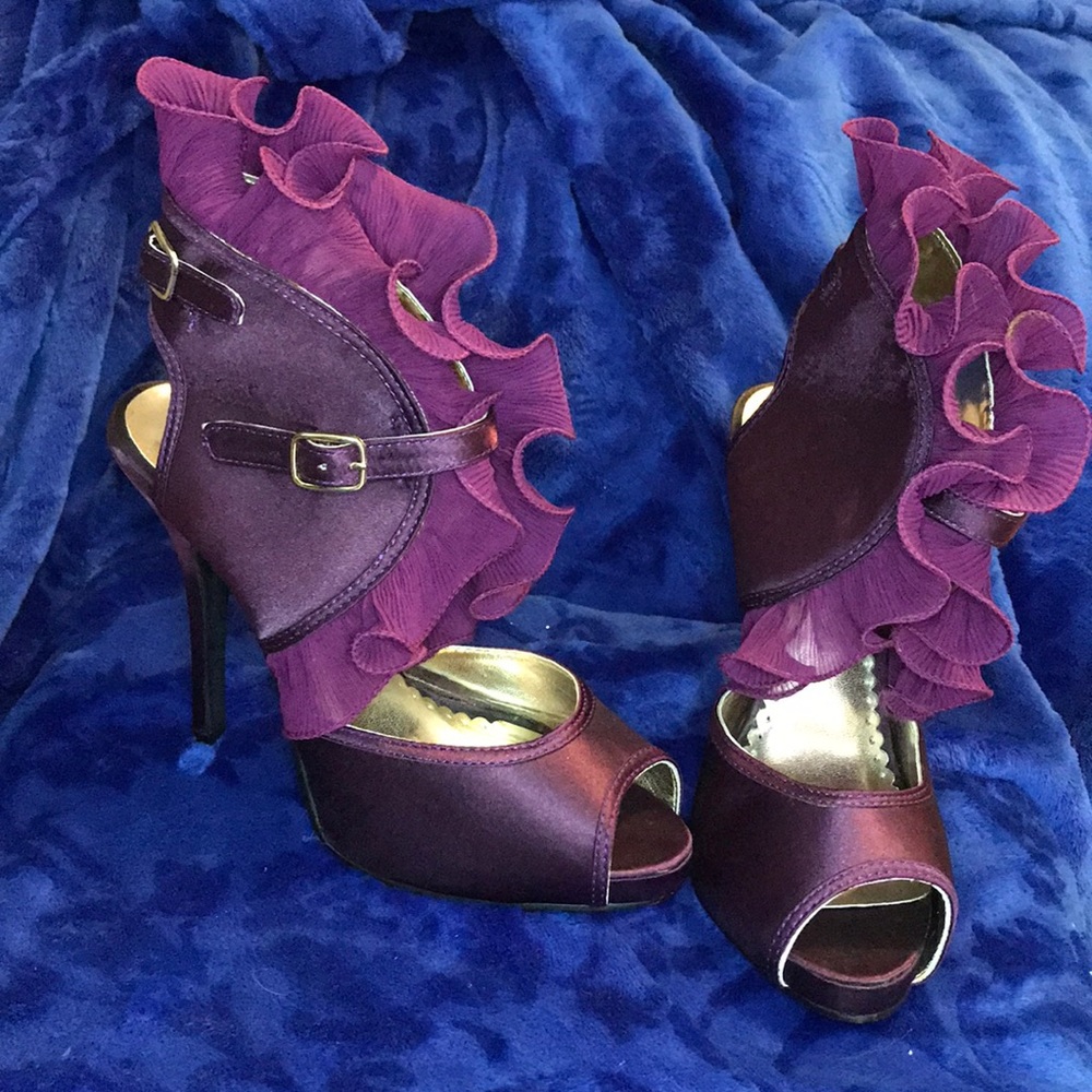 Satin Ruffle Heels